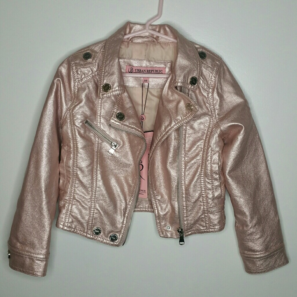 Rose Gold Faux Leather Jacket